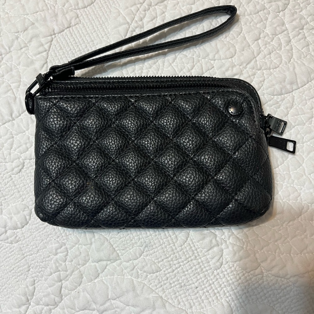 Black Quilted Steve Madden Wristlet